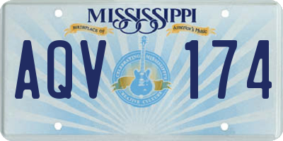MS license plate AQV174