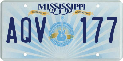 MS license plate AQV177