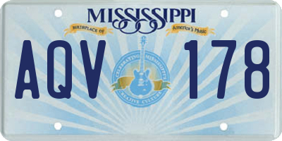 MS license plate AQV178