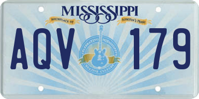 MS license plate AQV179