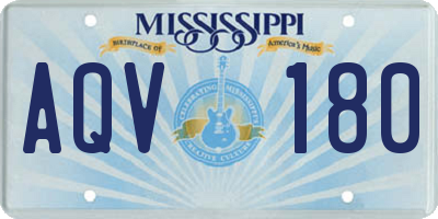 MS license plate AQV180