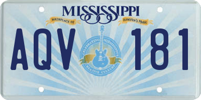 MS license plate AQV181