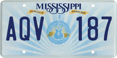 MS license plate AQV187
