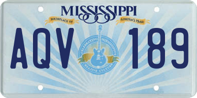 MS license plate AQV189