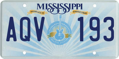 MS license plate AQV193