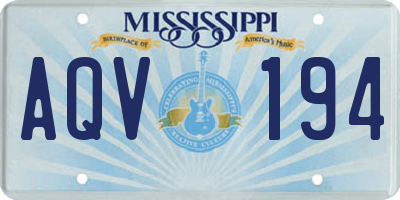 MS license plate AQV194