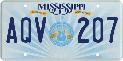MS license plate AQV207