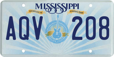 MS license plate AQV208