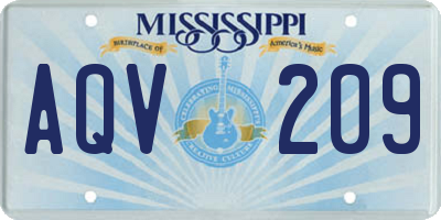 MS license plate AQV209