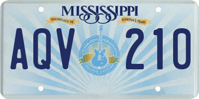 MS license plate AQV210