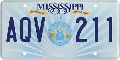 MS license plate AQV211