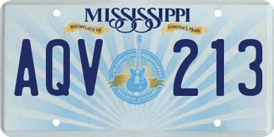 MS license plate AQV213