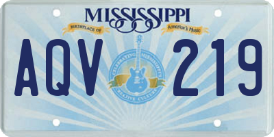 MS license plate AQV219