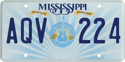 MS license plate AQV224