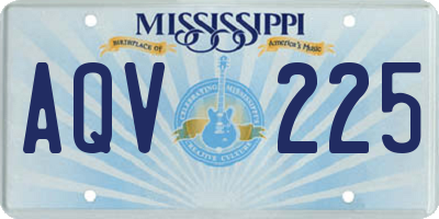 MS license plate AQV225