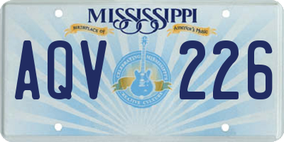 MS license plate AQV226
