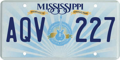 MS license plate AQV227
