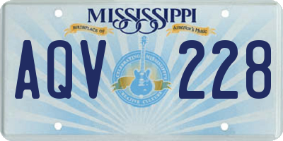 MS license plate AQV228