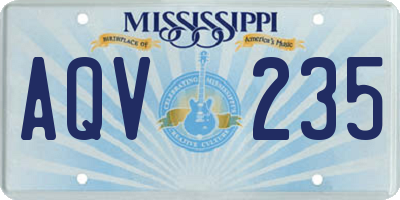 MS license plate AQV235