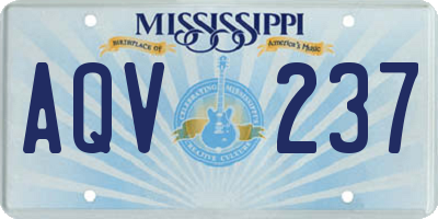 MS license plate AQV237