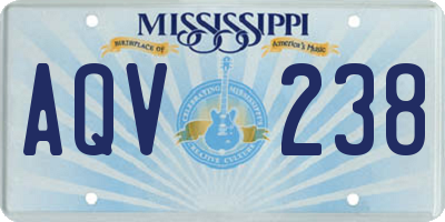 MS license plate AQV238