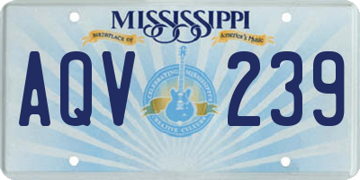 MS license plate AQV239