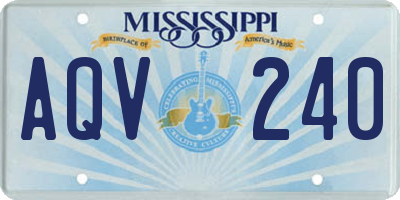 MS license plate AQV240