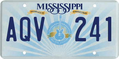 MS license plate AQV241