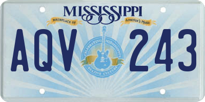 MS license plate AQV243