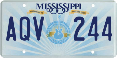 MS license plate AQV244