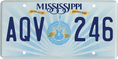 MS license plate AQV246