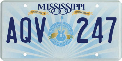 MS license plate AQV247