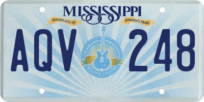 MS license plate AQV248