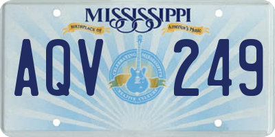 MS license plate AQV249