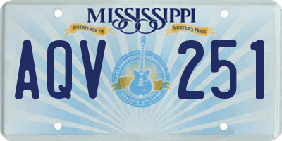 MS license plate AQV251