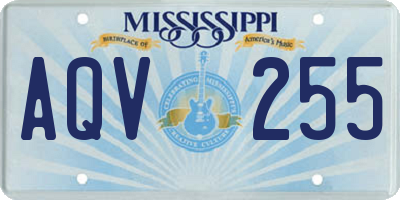 MS license plate AQV255