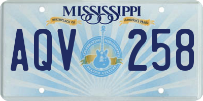 MS license plate AQV258