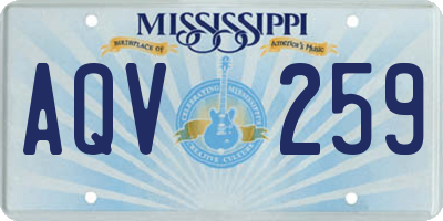 MS license plate AQV259