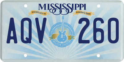 MS license plate AQV260