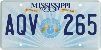 MS license plate AQV265