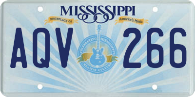 MS license plate AQV266