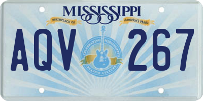 MS license plate AQV267