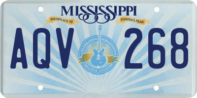 MS license plate AQV268