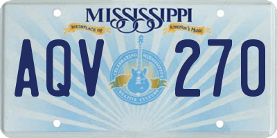 MS license plate AQV270
