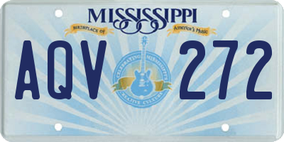 MS license plate AQV272