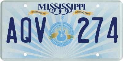 MS license plate AQV274