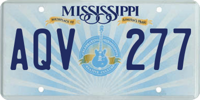 MS license plate AQV277