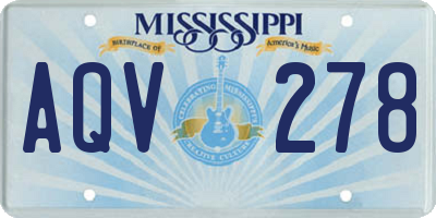MS license plate AQV278