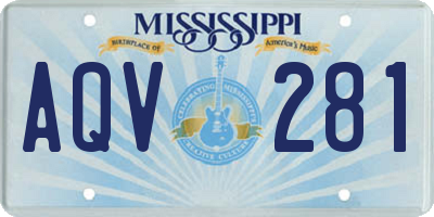 MS license plate AQV281