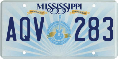 MS license plate AQV283